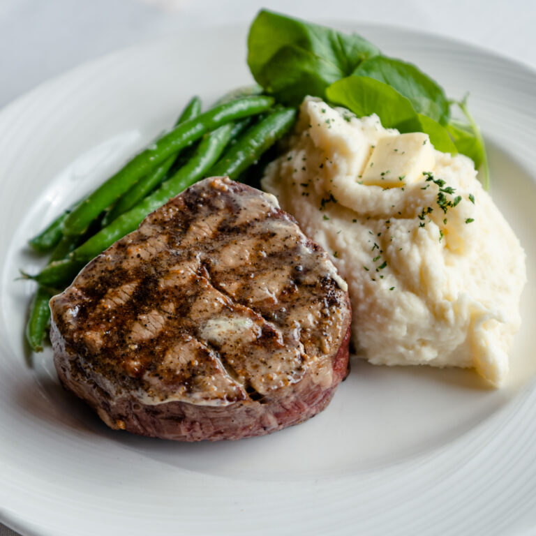 Steakhouse In Burr Ridge IL Eddie Merlot S   FILET MIGNON 8oz W GREEN BEANS AND MASH 06775 768x768 